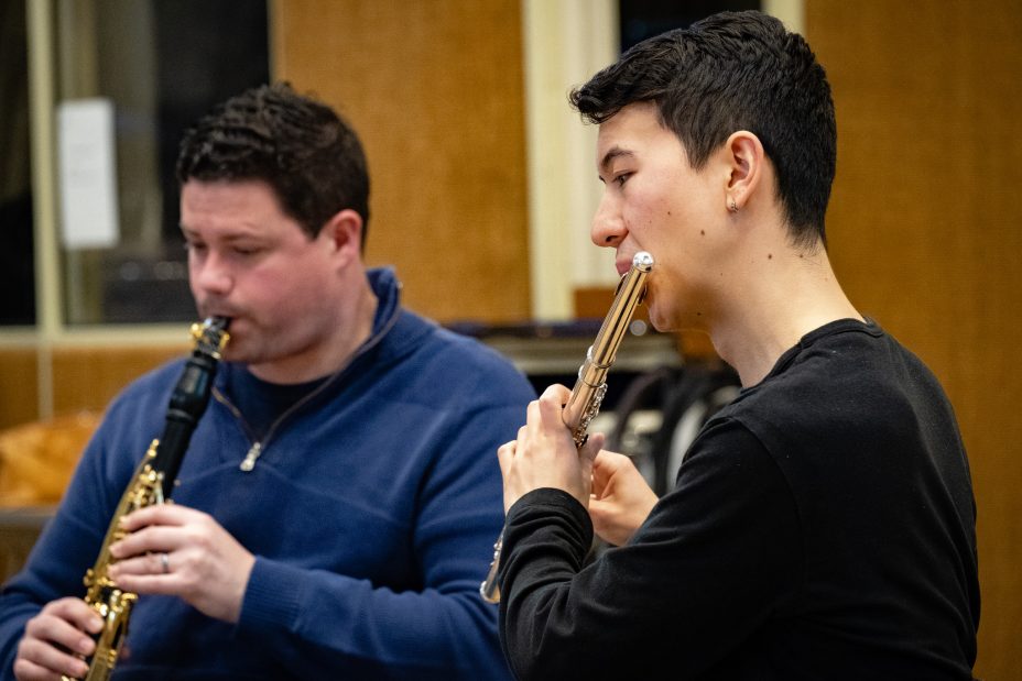 Clarinettist Peter Cigleris and flautist Dan Shao