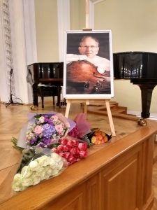 Alexander Ivashkin’s portrait onstage at the Large Hall of the Moscow Conservatoire