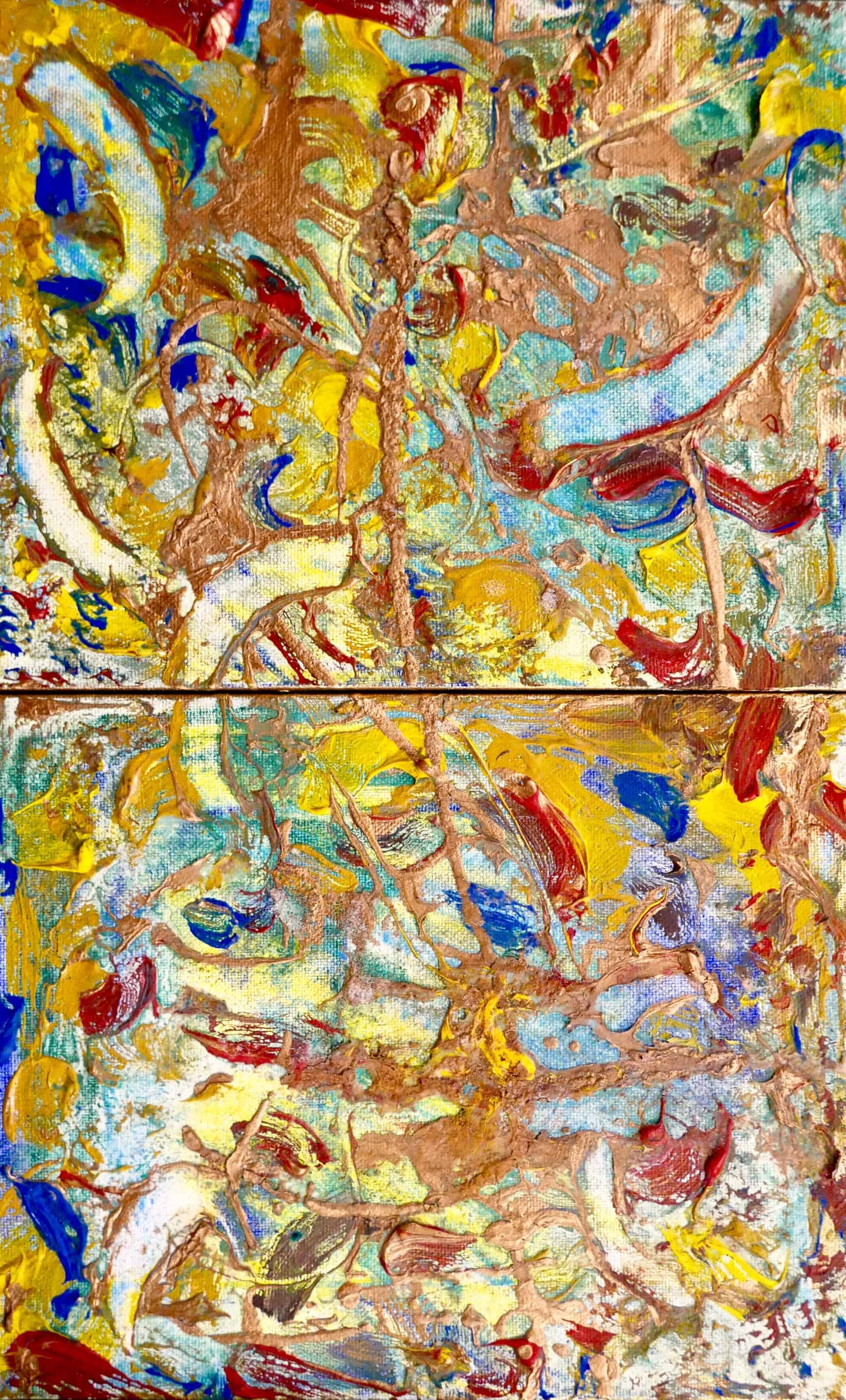 Stained Glass (diptych) August 2020 Oil and mixed media on canvas (unframed)