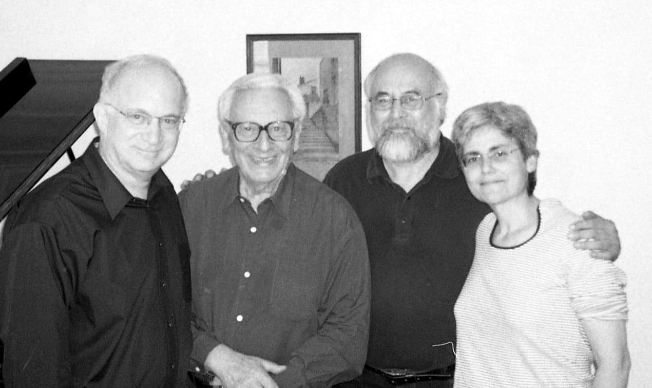 From left to right: David Witten, Dimitri Visheney, grandson of Alexander Benois, Serge Tcherepnin, son of Alexander and grandson of Nikolai Tcherepnin, and Sue-Ellen Hershman-Tcherepnin, wife of Ivan Tcherepnin, in the Tcherepnin family apartment in Paris in 2007