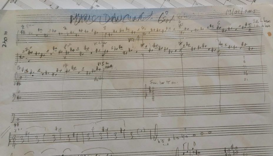 Manuscript sketch of the opening of the Ninth Symphony