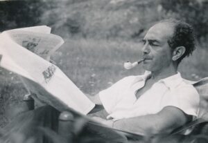 Moses Pergament lounging